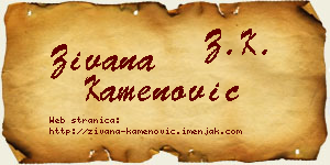 Živana Kamenović vizit kartica